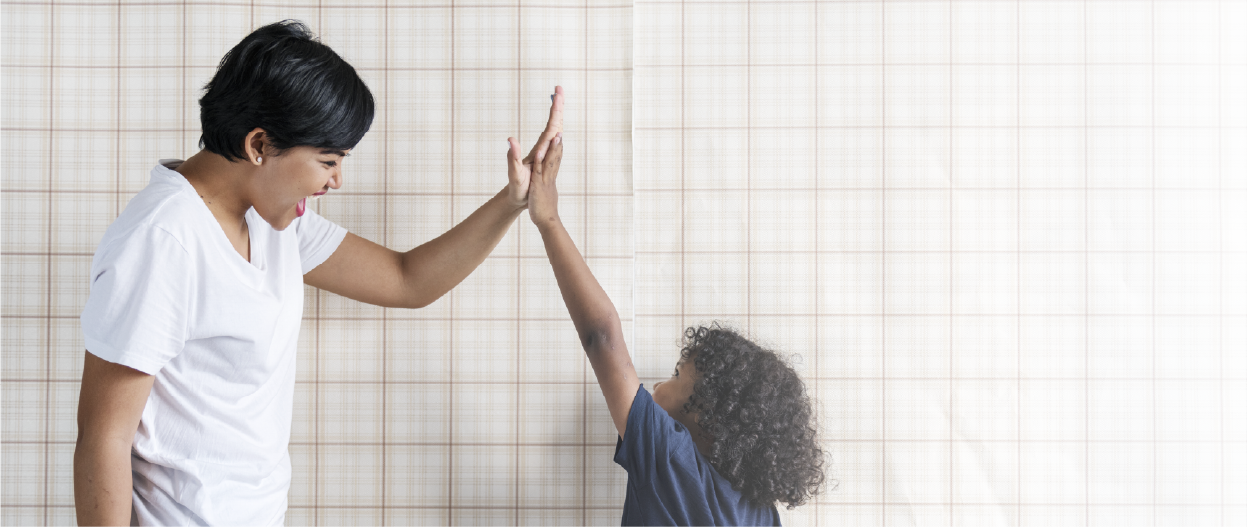 Mother and Daugher high five